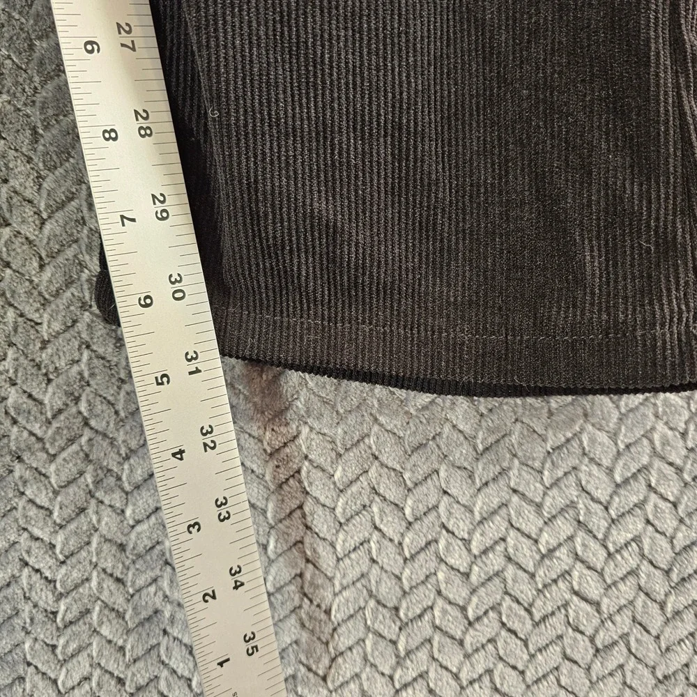 Women Black Corduroy High Waisted Straight‎ Leg Pants Size 6 M Shein - Picture 4 of 9